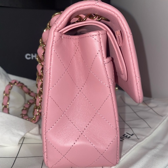 RARE NIB CHANEL CLASSIC DOUBLE FLAP PINK - Picture 14 of 17